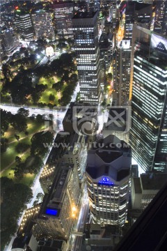 墨尔本城市CBD夜景