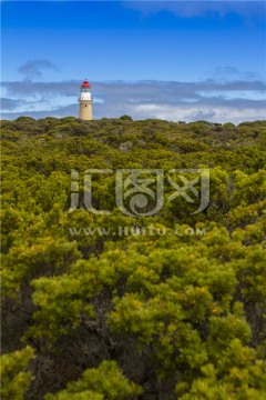 澳洲袋鼠岛远处灯塔风光