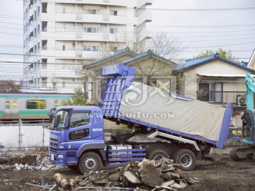 翻斗车 建筑工地