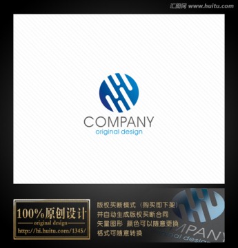 SH字母logo 标志设计