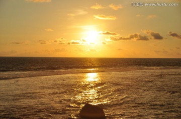 加勒海边日落
