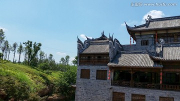 中国风重庆安居古镇建筑风景古迹