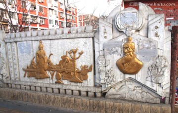社区文化浮雕背景墙素材图片