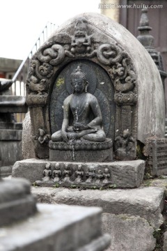 尼泊尔猴庙佛像