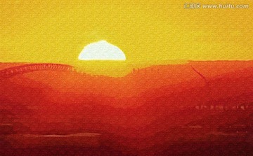 日落风景画