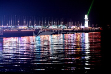 青岛 大海 夜景 海洋 海岸