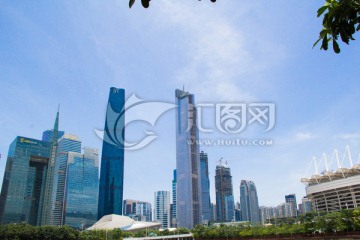 珠江新城中轴线东西塔