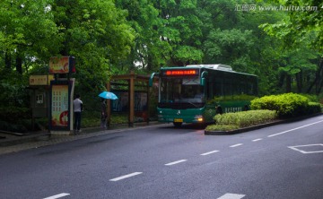 杭州街景 公交车站