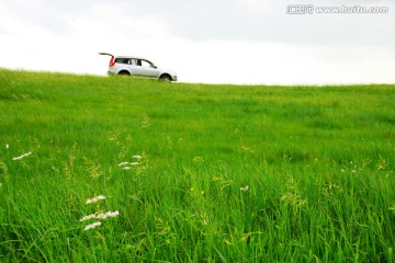 草原上的越野车