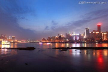 重庆渝中半岛夜景全景图