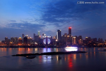 重庆渝中半岛夜景全景图