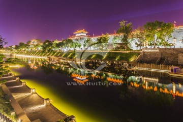 西安护城河夜景