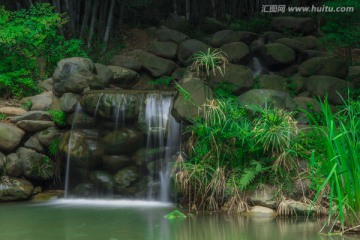 长沙南郊公园水流竹苑竹林