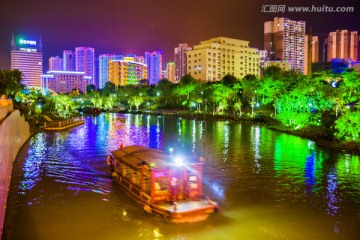 美丽的来宾市桂中水城夜景