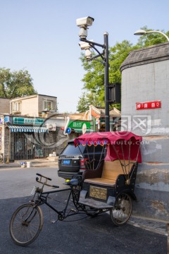老北京胡同 柳荫街 三轮车
