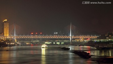 重庆东水门长江大桥夜景