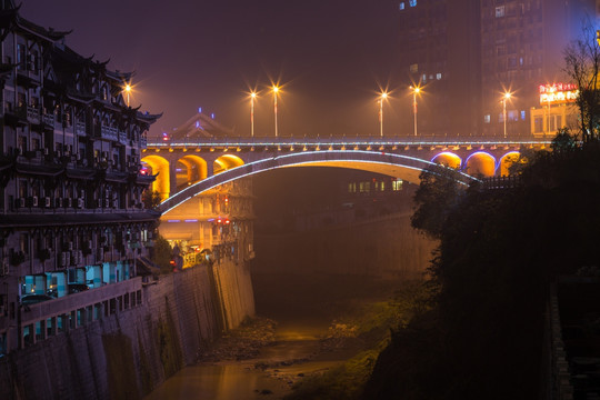 泸州叙永鱼凫古街夜景