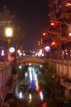 泸州叙永鱼凫古街夜景