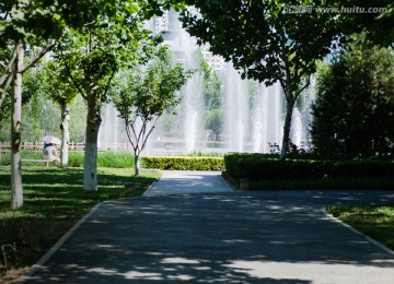 公园中的喷泉
