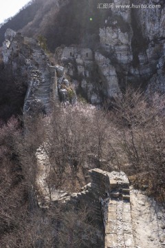 箭扣长城花季 城墙 竖片