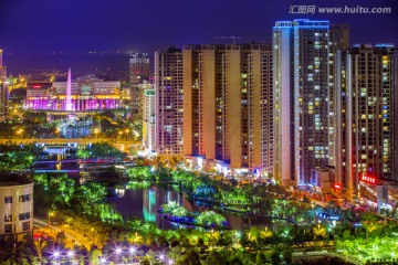 来宾市桂中水城夜景