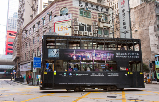 香港街景 香港风光 有轨电车