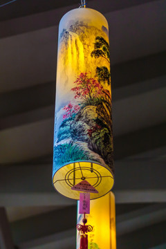 台湾台北国父纪念馆门前的彩灯笼
