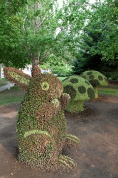 广场绿化 植物雕塑