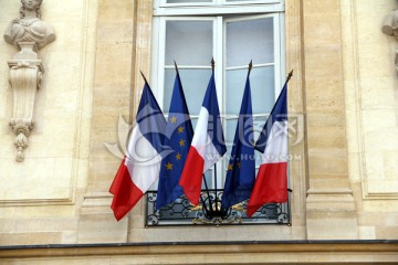 法国国旗 欧盟会旗 欧盟