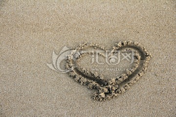 沙滩爱心 爱情诺曼底