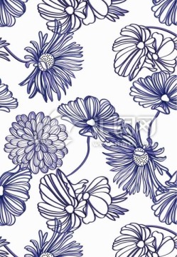 线描花