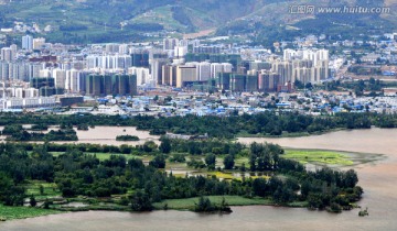 四川西昌城市风光鸟瞰图