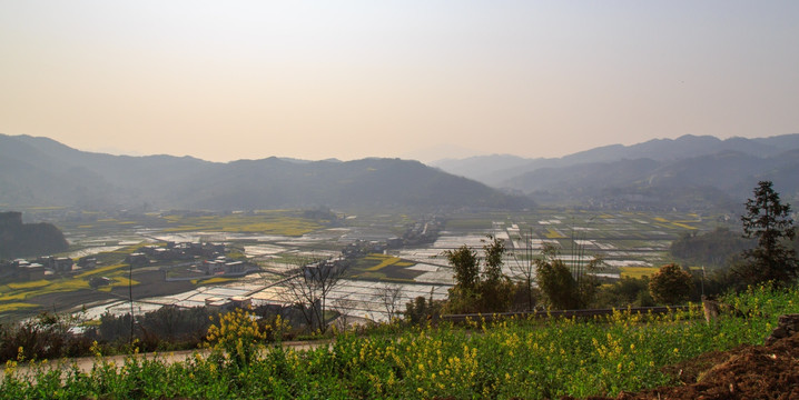 叙永落卜云山坝万亩稻田油菜花