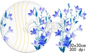 现代花卉花纹陶瓷花片设计