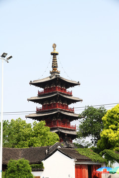 苏州枫桥景区 寒山寺普明塔