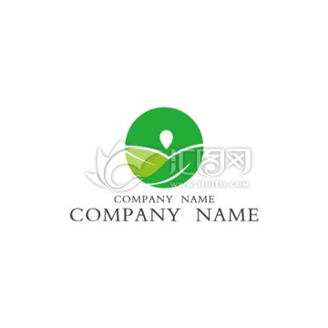 圆形水滴叶子保健品logo设计