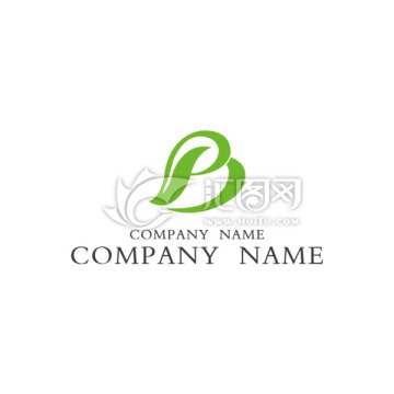 心型字母B抽象logo设计