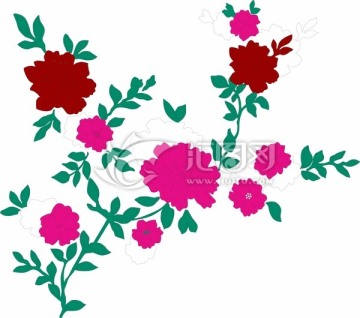 牡丹花矢量图