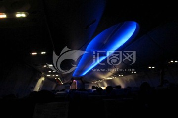 波音737飞机客舱内部摄影