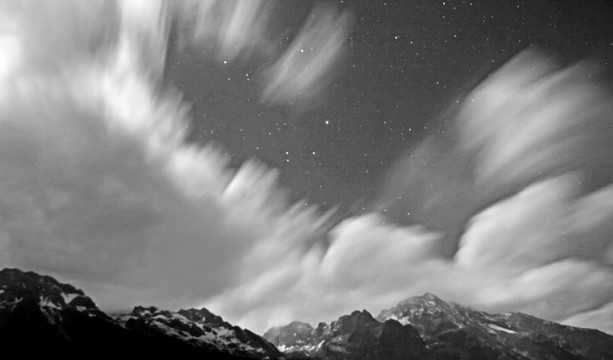 雪山夜空