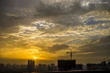 晚霞 天空 城市