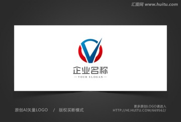 投资标志 标志设计 字母V