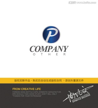 P字母logo