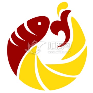 烤鱼矢量图形logo