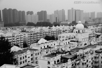 河南郑州住宅建筑群俯视