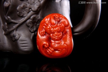 南红吊坠 貔貅