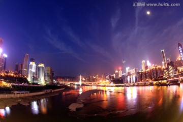 重庆江北嘴和渝中半岛夜景