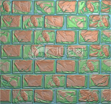 瓷砖墙腐蚀纹理 浮雕底纹雕刻图