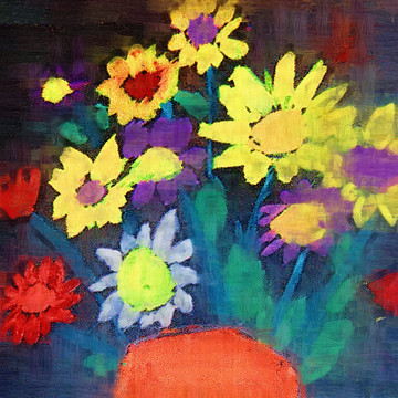 油画 花