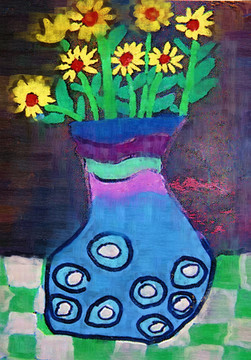 油画 花盆